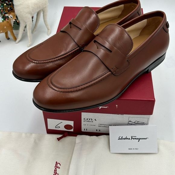 Men’s Salvatore, Ferragamo, Goya soft leather loafers size 11 EE made in Italy - Picture 8 of 9